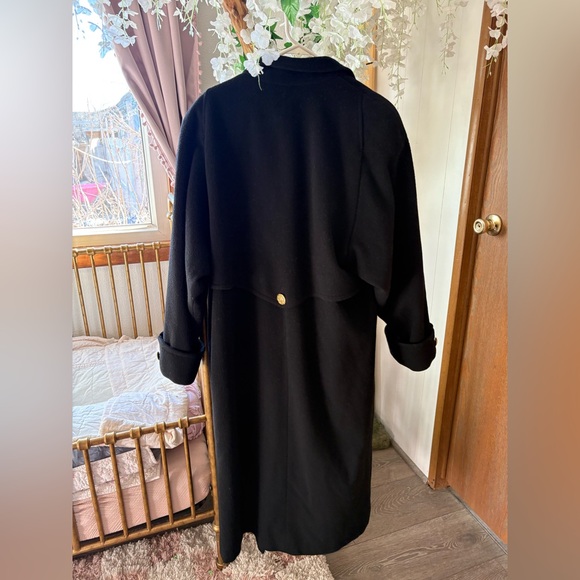 London Fog Black Trench Coat with Gold Buttons - Picture 4 of 6